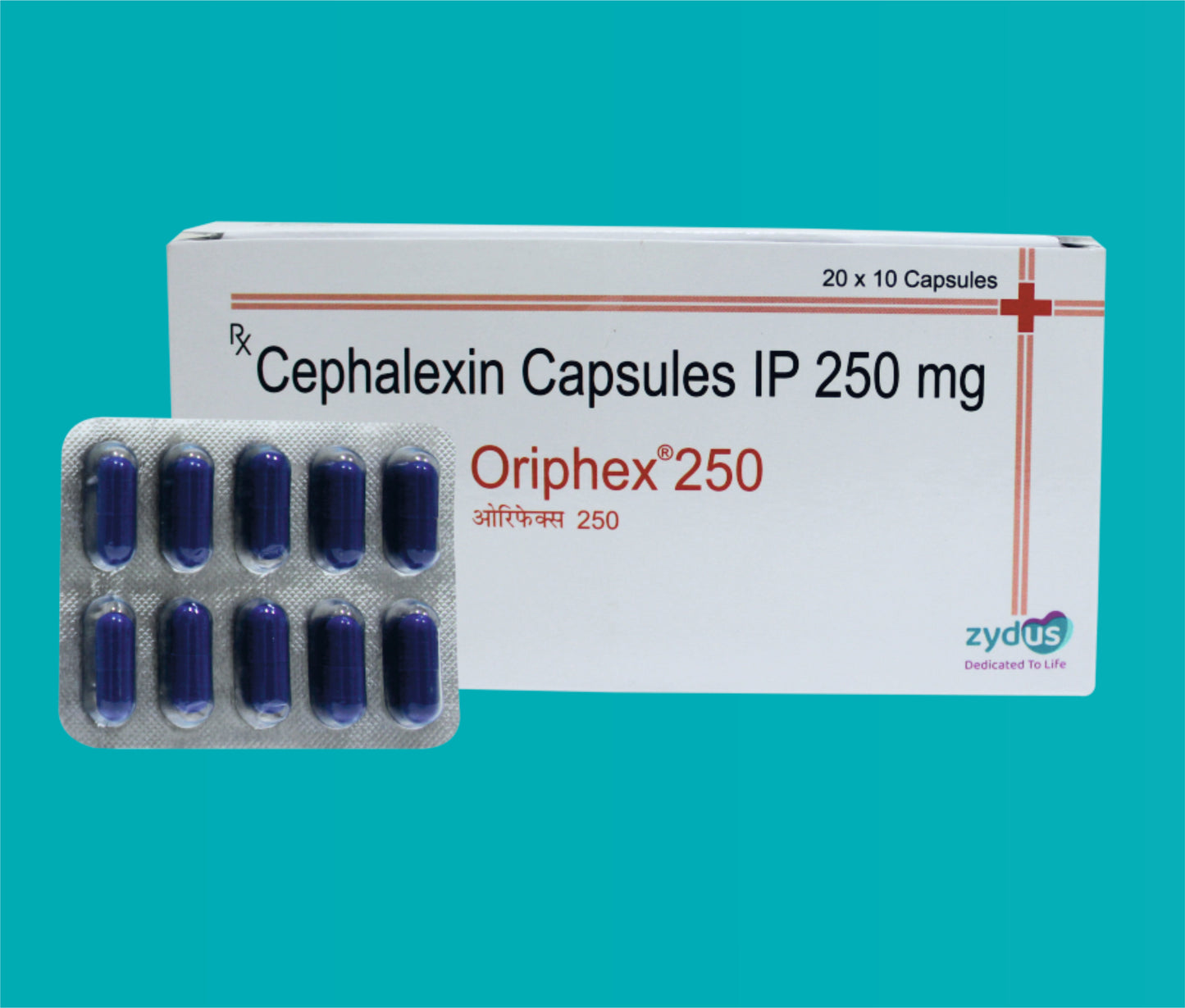 Oriphex 250 Cap. (20 X 10) Cephalexin 250 mg by Zydus