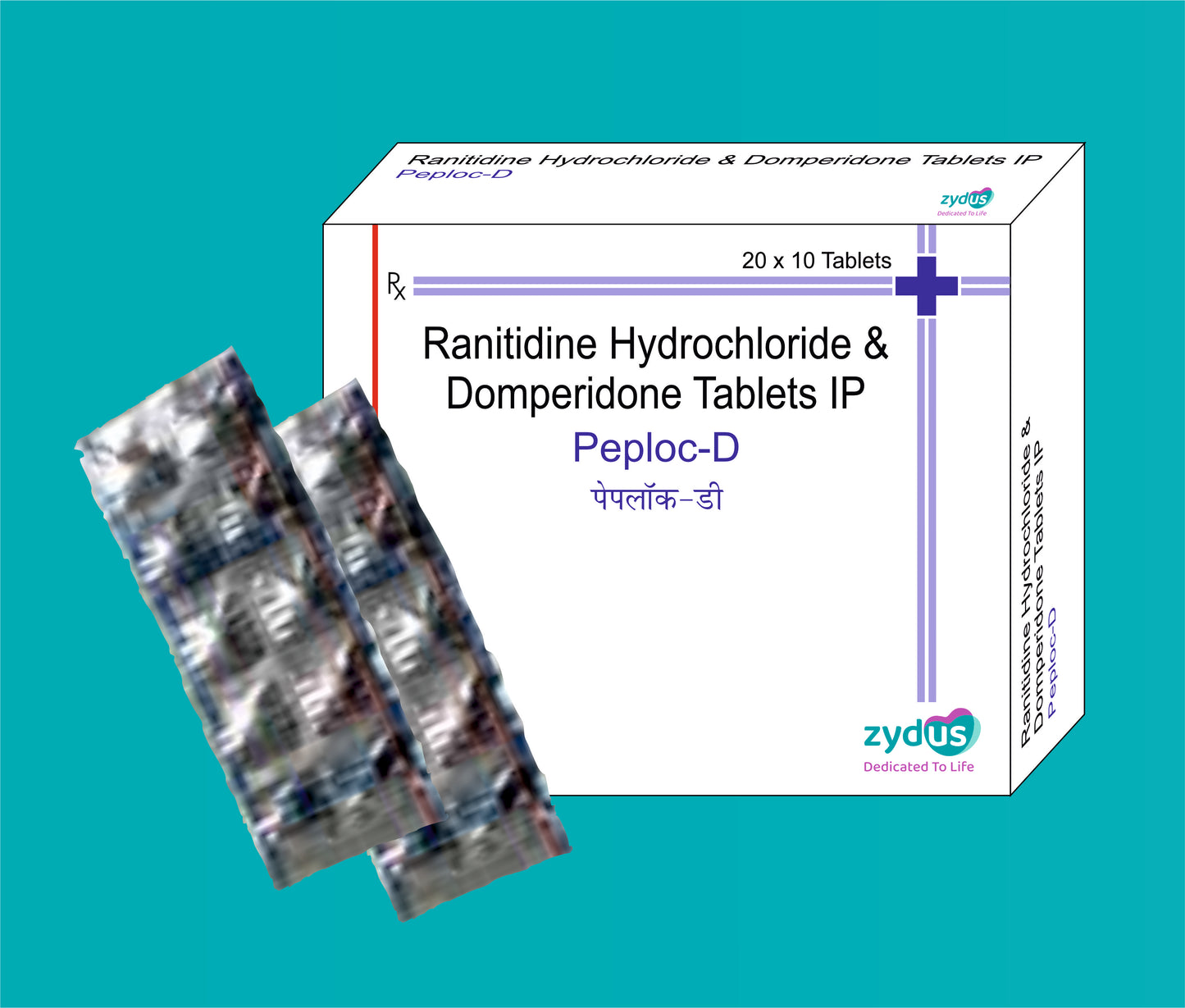 Peploc -D tab (20 x 10) Ranitidine 150 mg + Domperidone 10 mg by Zydus