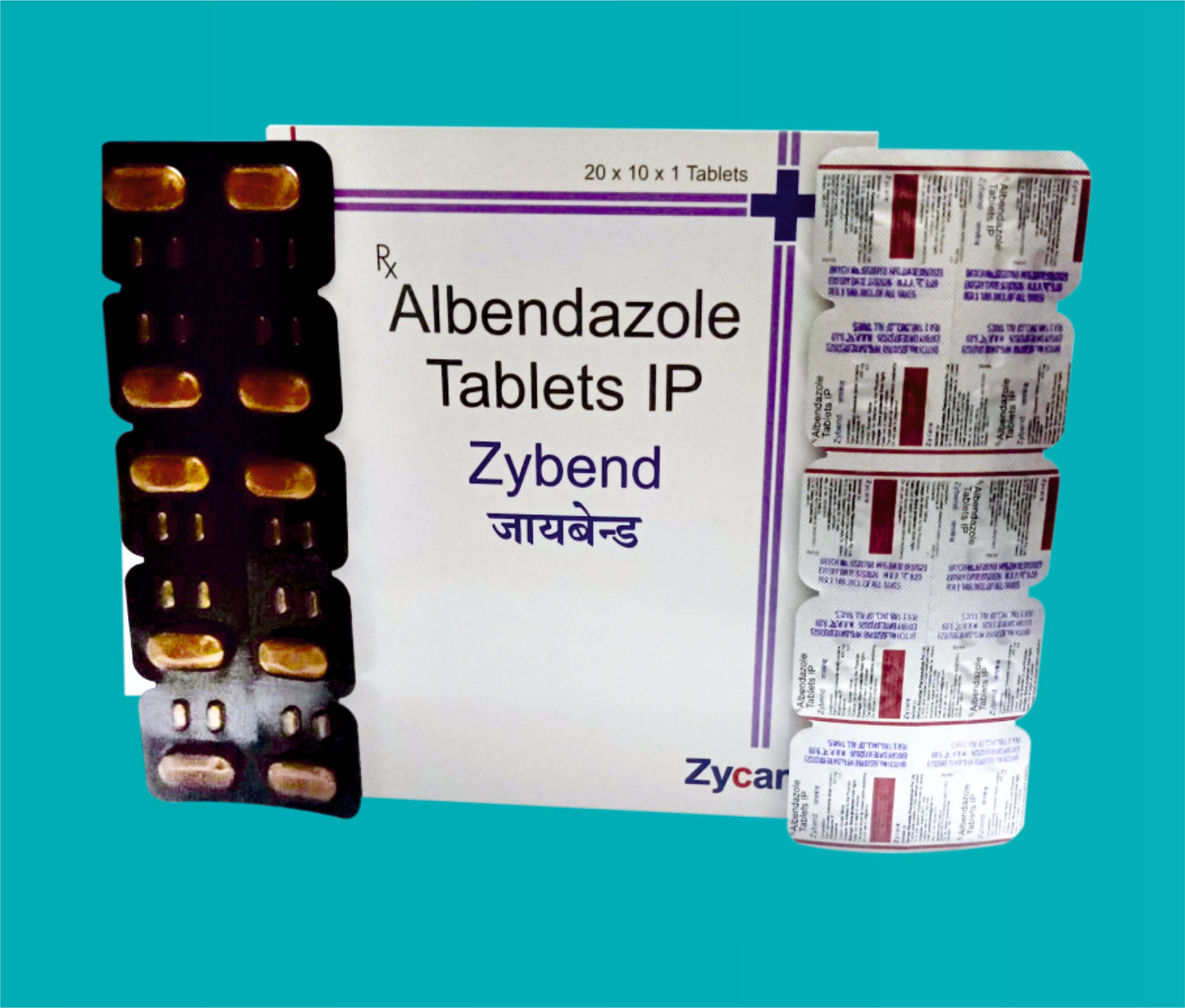 Zybend Tab. (20 x 10) Albendazole 400 mg by Zydus