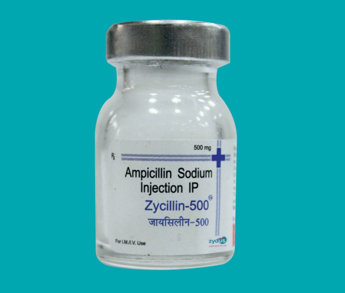Zycillin Inj. (1 Vial) Ampicillin 500 mg by Zydus