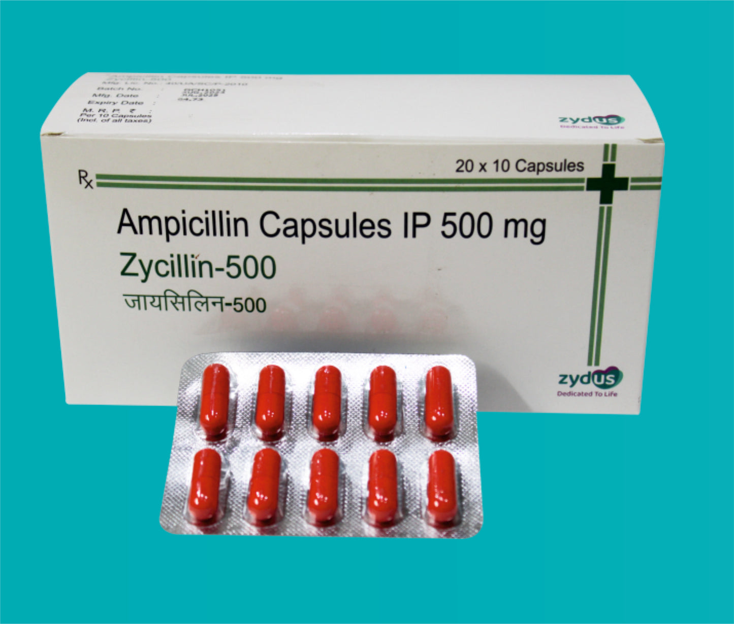 Zycillin 500 Cap. (20 X 10) Ampicillin 500 mg by Zydus