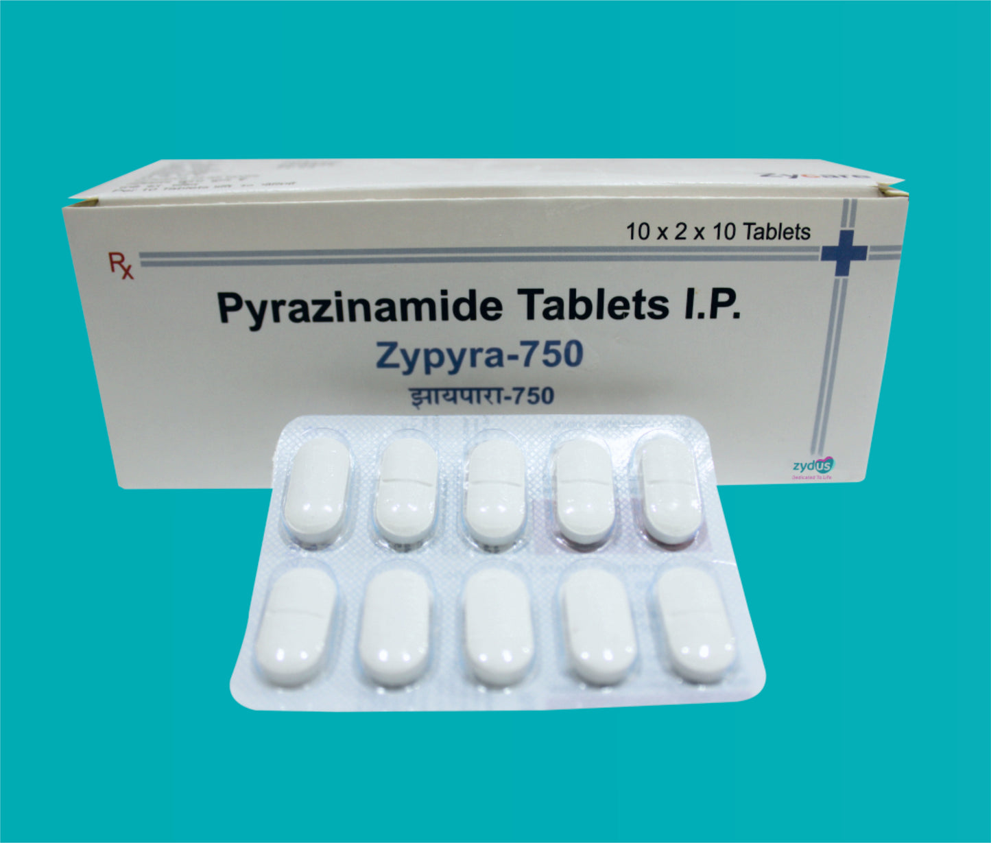 Zypyra 750 Tab (20 X 10) Pyrazinamide 750 mg by Zydus