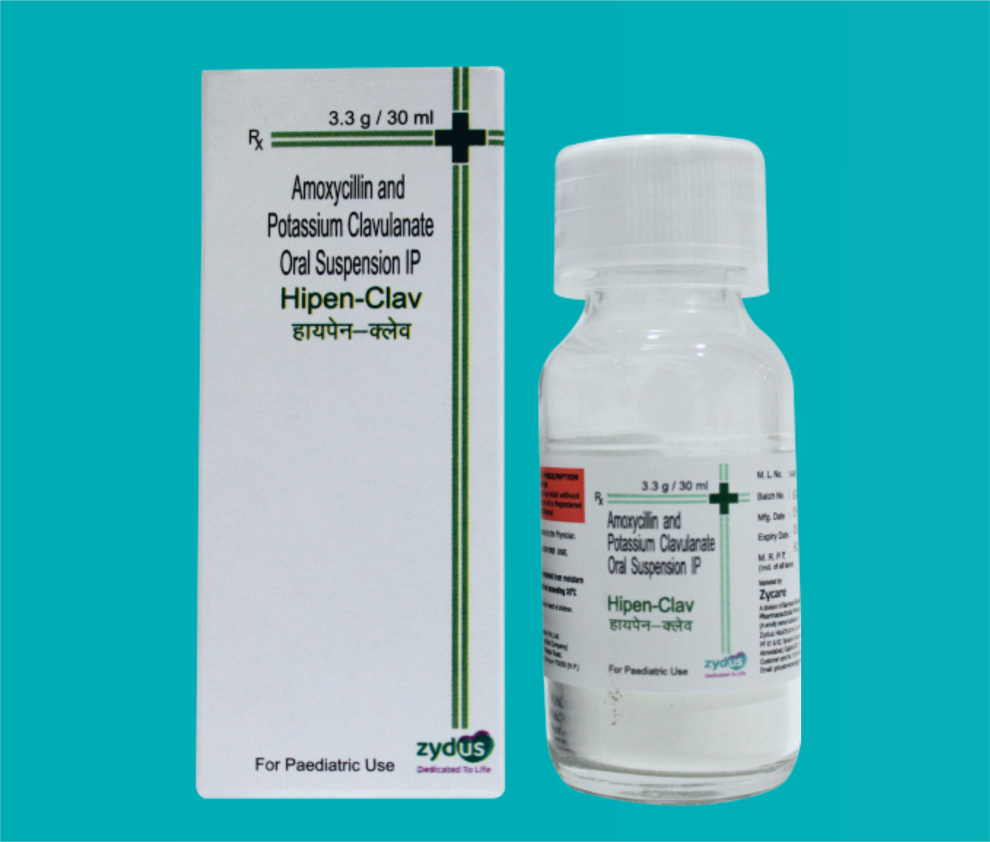 Hipen Clav 228.5 Susp. (30 ml.) Amoxicillin 200 mg + Clavulanic Acid 28.5 mg by Zydus