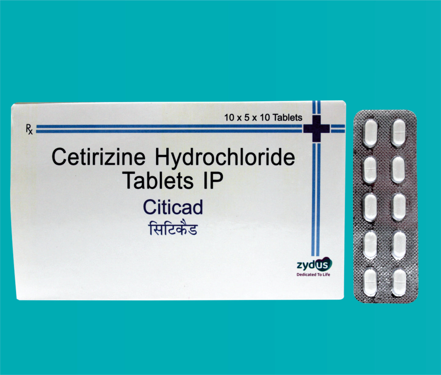 Citicad Tab. (50 X 10 ) Cetirizine 10 mg by Zydus