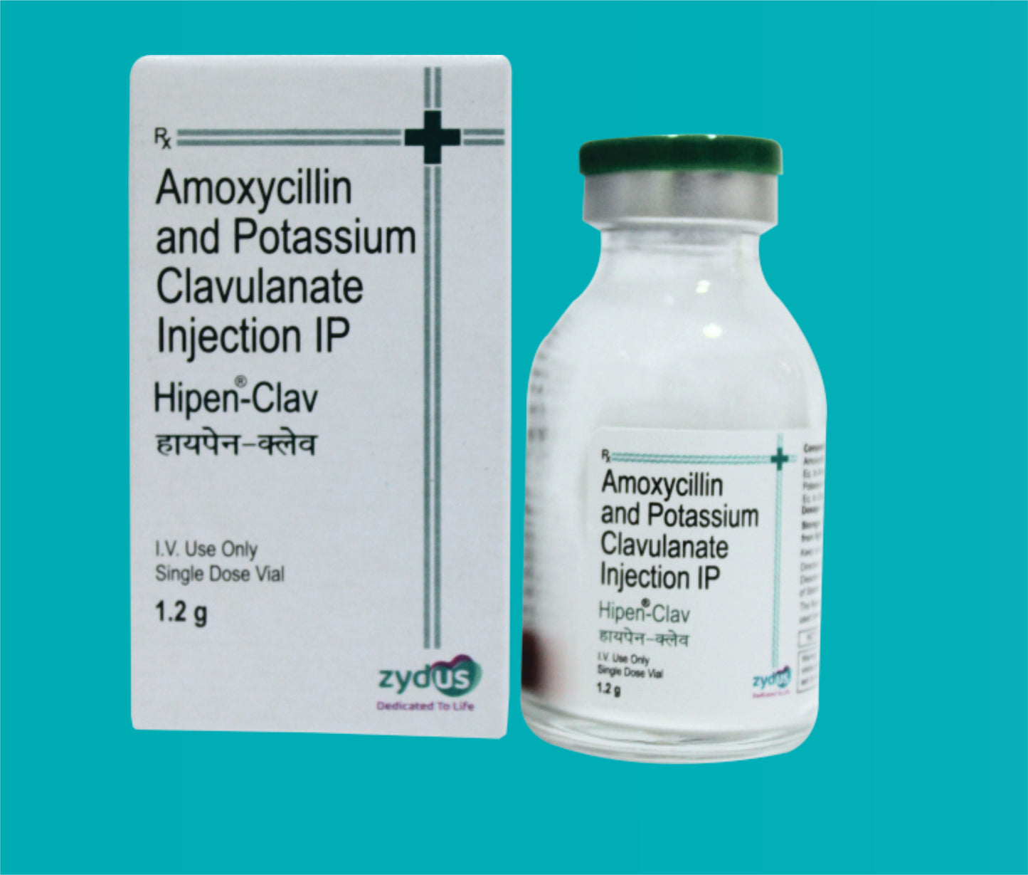 Hipen Clav 1.2 G Inj (Vial) Amoxicillin 1000 mg + Clavulanic Acid 200 mg by Zydus