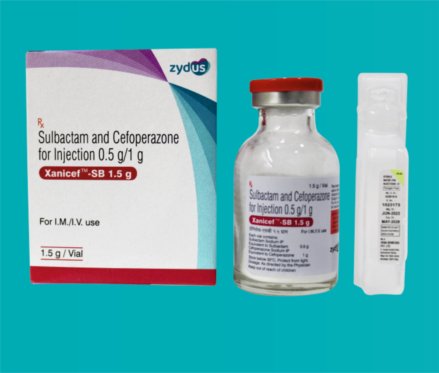 Xanicef-SB 1.5 gm Injection (1 X 20 ML) Cefoperazone 1000 mg + Sulbactam 500 mg by Zydus
