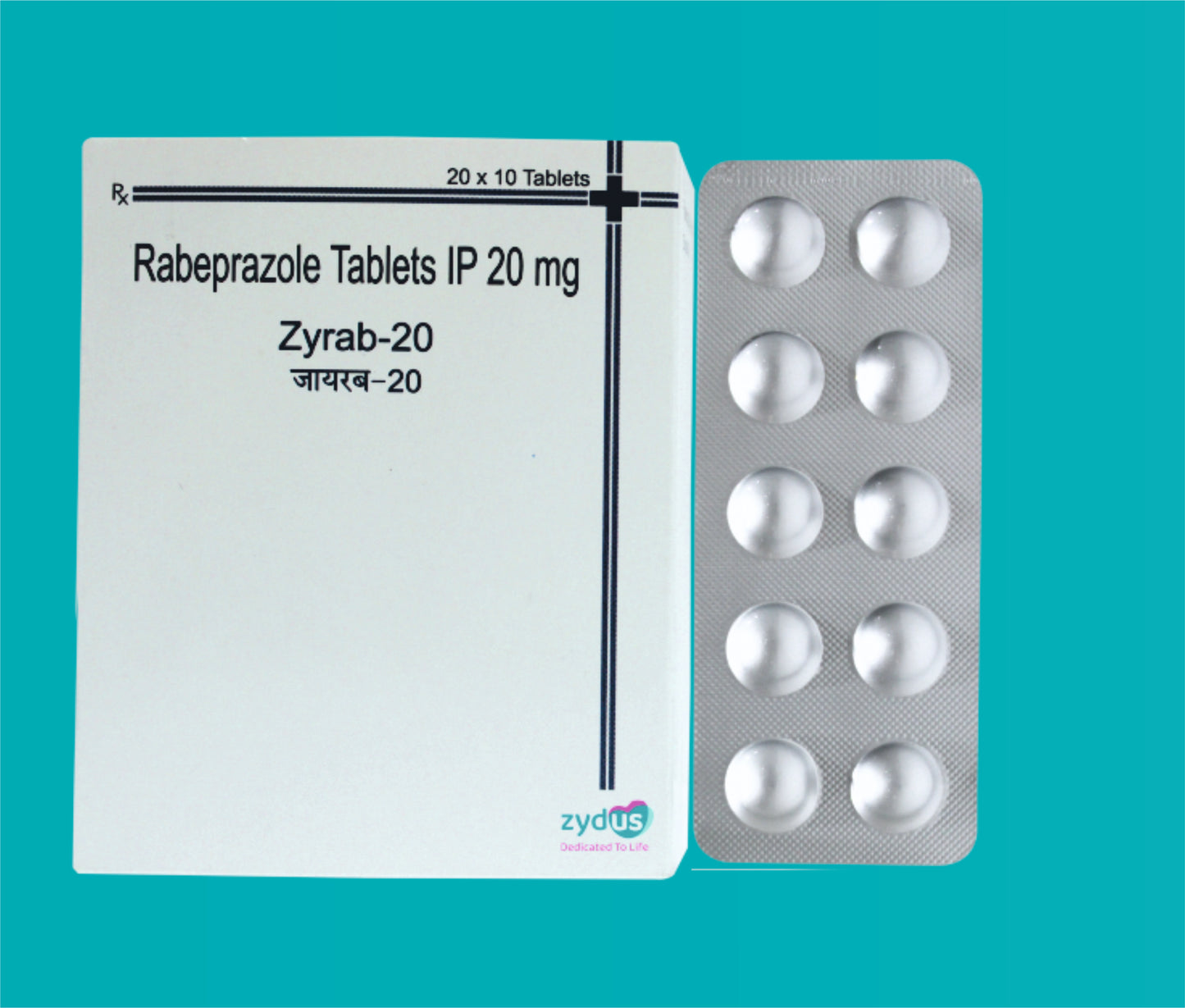 Zyrab-20 Tab
(Alu- Alu Pack) (20 x 10) Rabeprazole 20 mg by Zydus