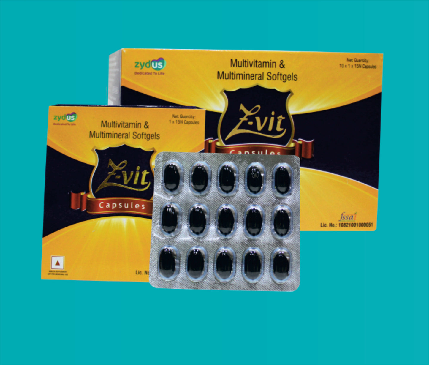Z- Vit Soft Gel cap (10 x 1 x 15 ) Multivitamin & Multi Minerals Soft Gel Cap by Zydus