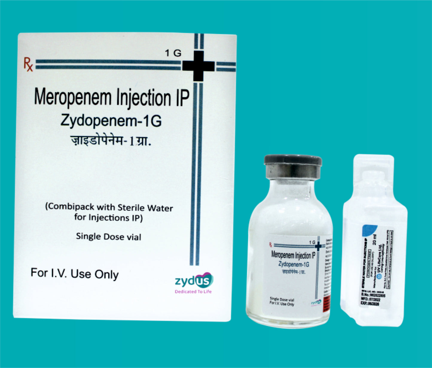 ZYDOPENEM INJECTION 1GM (1 G. Vial ) Meropenem 1000 mg by Zydus