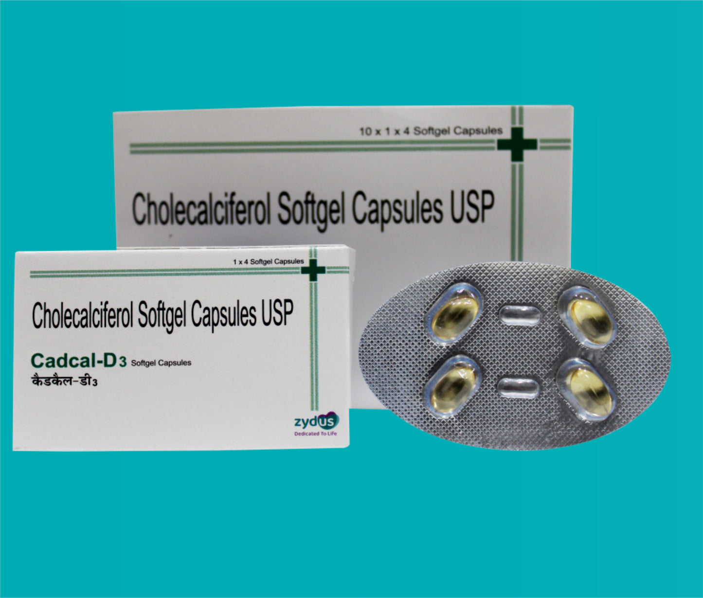 CADCAL-D3
Soft Gel Capsules (10 x 1 x 4 ) Vitamin D3 60,000 IU by Zydus