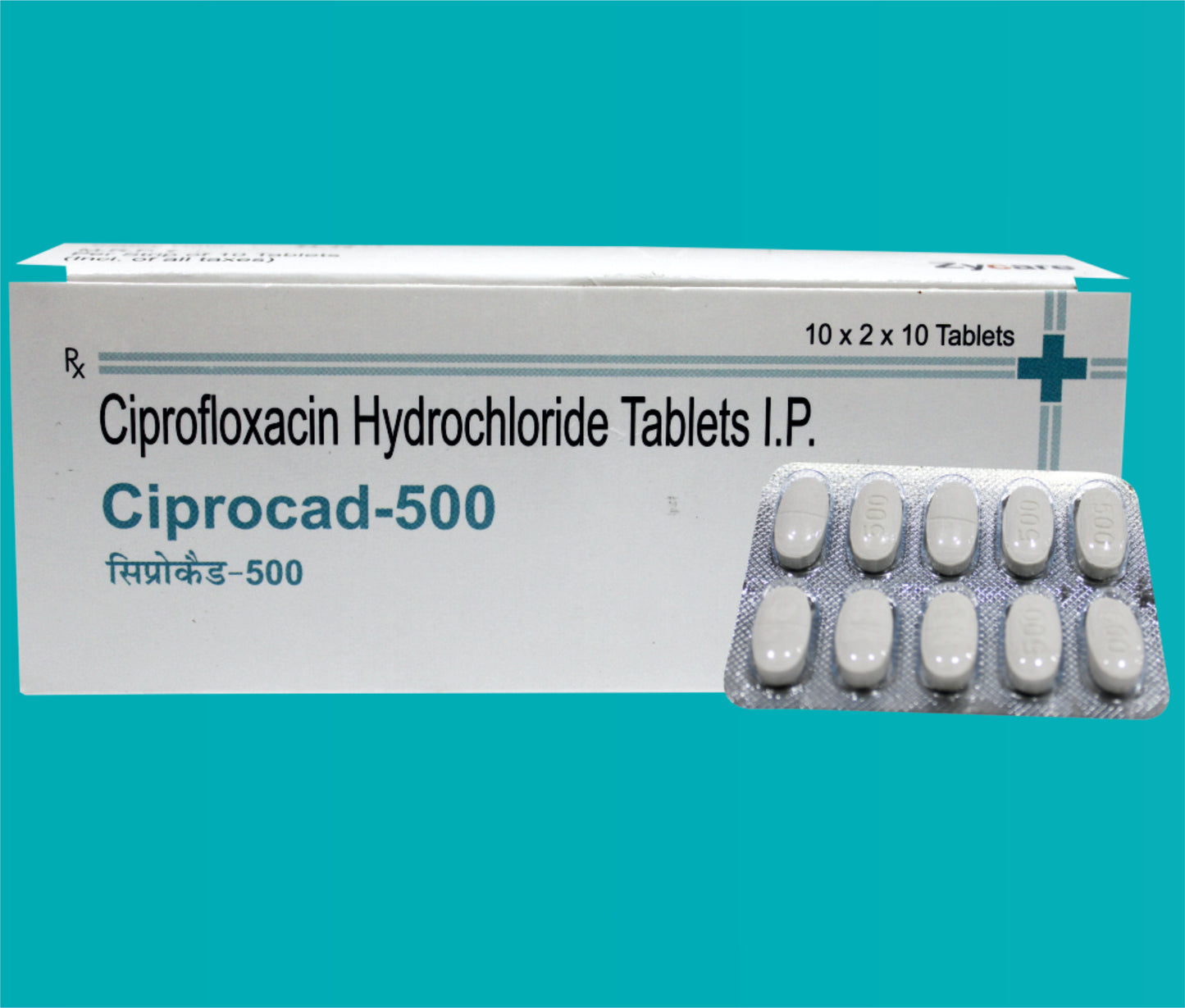 Ciprocad 500 Tab (20 x 10 ) Ciprofloxacin 500 mg by Zydus