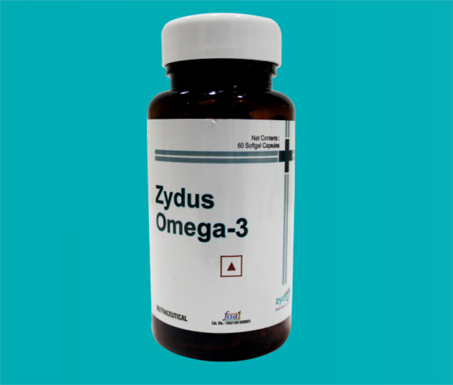 Zydus Omega 3 Soft Gel Capsule
(Food Category) (1 x 60 Caps) Omega-3 Fatty Acids 1000 mcg + Eicosapentaenoic Acid 180 mg + Docosahexaenoic Acid 120 mg by Zydus