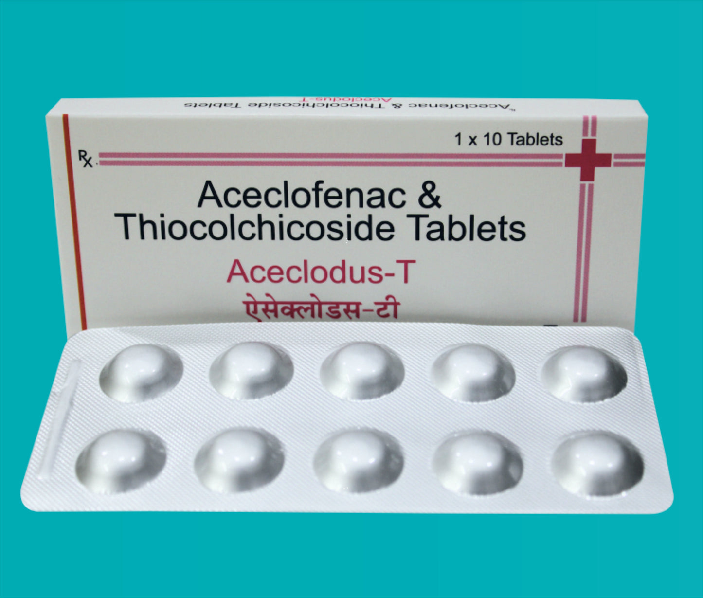 Aceclodus-T Tabs
(Alu- Alu Pack) (10 x 1 x 10) Aceclofenac 100 mg + Thiocolchicoside 4 mg by Zydus