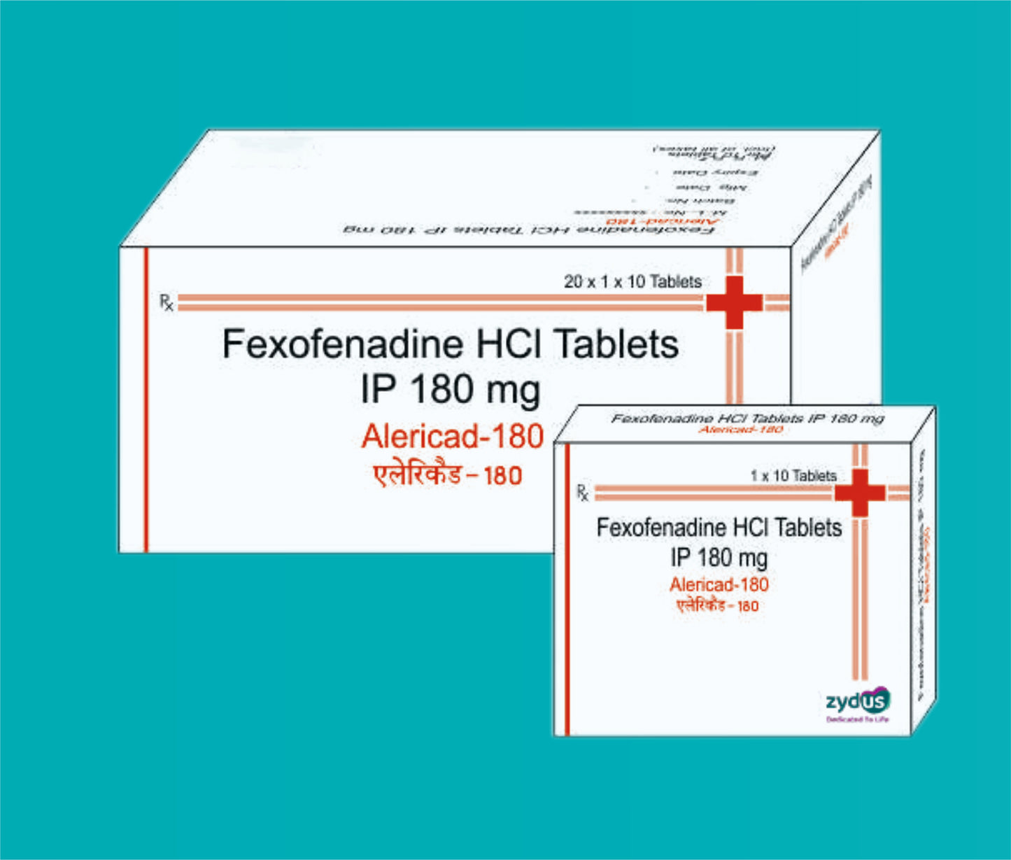 Alericad -180 Tabs
(Blister Pack) (20 x 1 x 10's ) Fexofenadine 180 mg by Zydus
