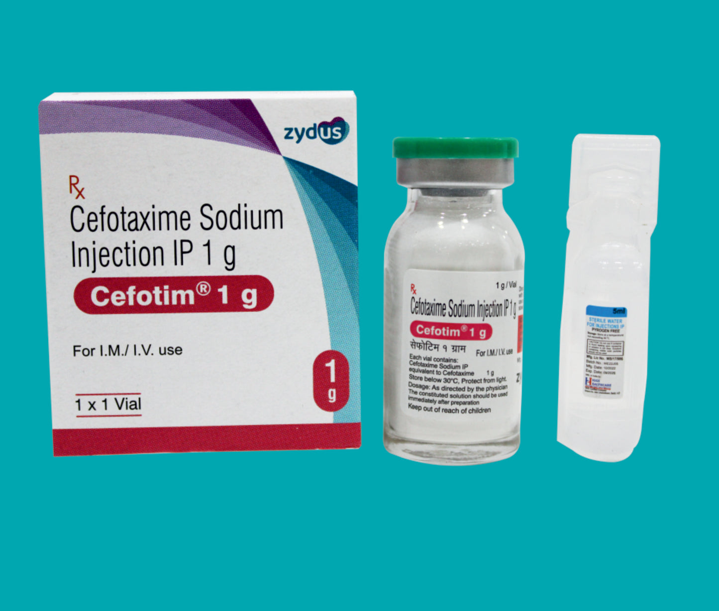 CEFOTIM 1 GM INJ (1X1 VIAL) SL DOM (1 X 1 VIAL) Cefotaxime 1000 mg by Zydus