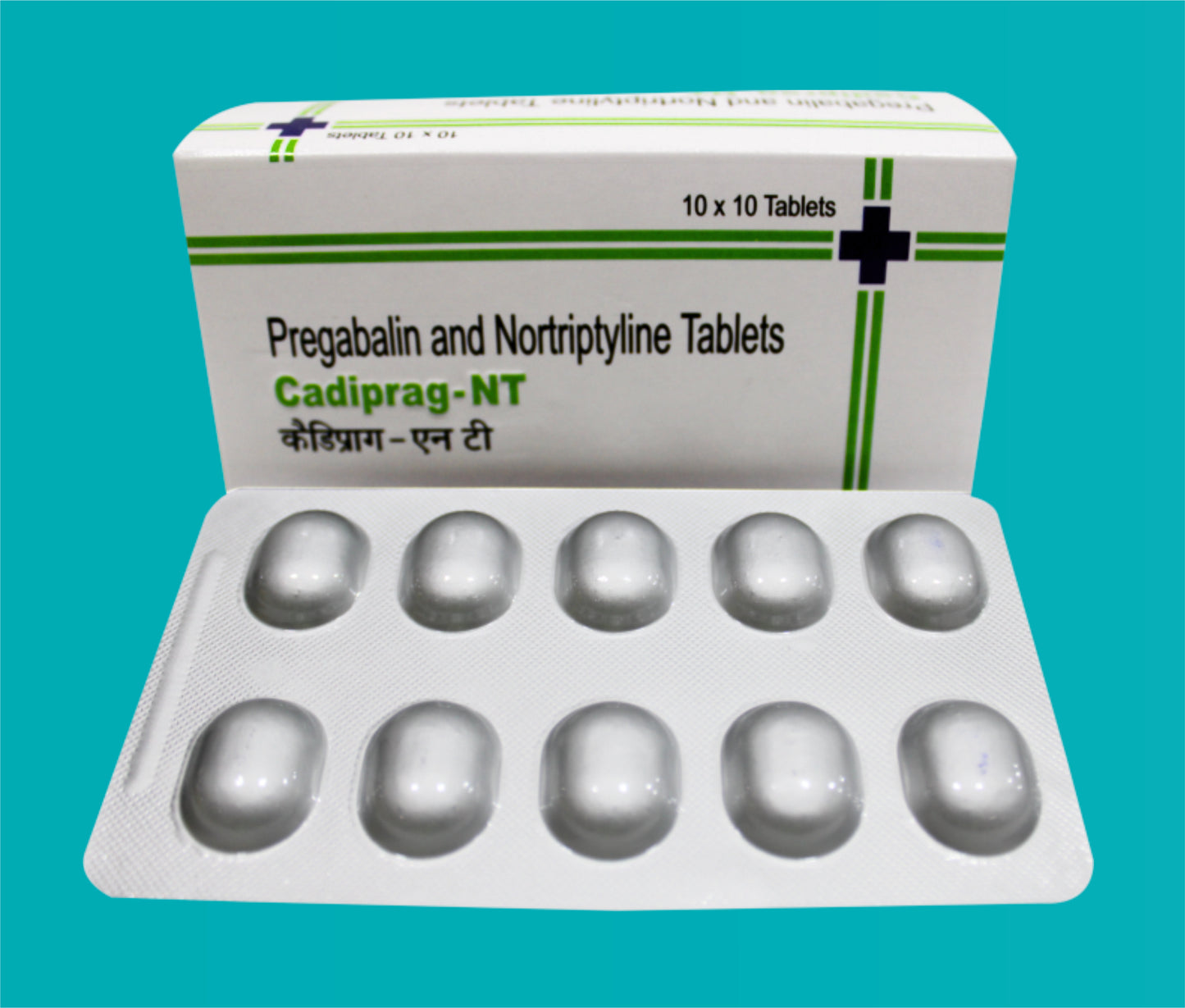 Cadiprag- NT Tabs. (Alu-Alu) (10X10) Pregabalin 75 mg + Nortriptyline 10 mg by Zydus