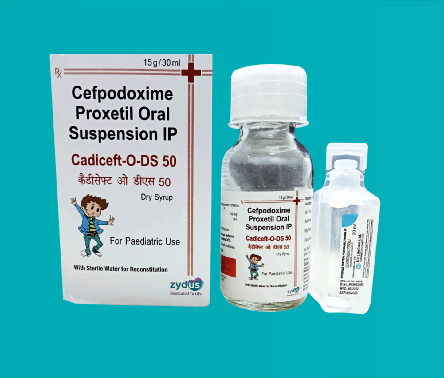 Cadiceft O DS 50 Glass
Bottle With Water (30 ml) Cefpodoxime 50 mg by Zydus
