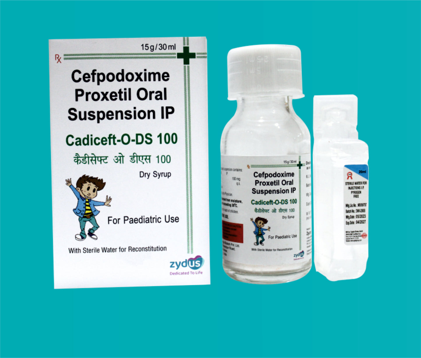 Cadiceft O DS 100 Glass
Bottle With Water (30 ml) Cefpodoxime 100 mg by Zydus
