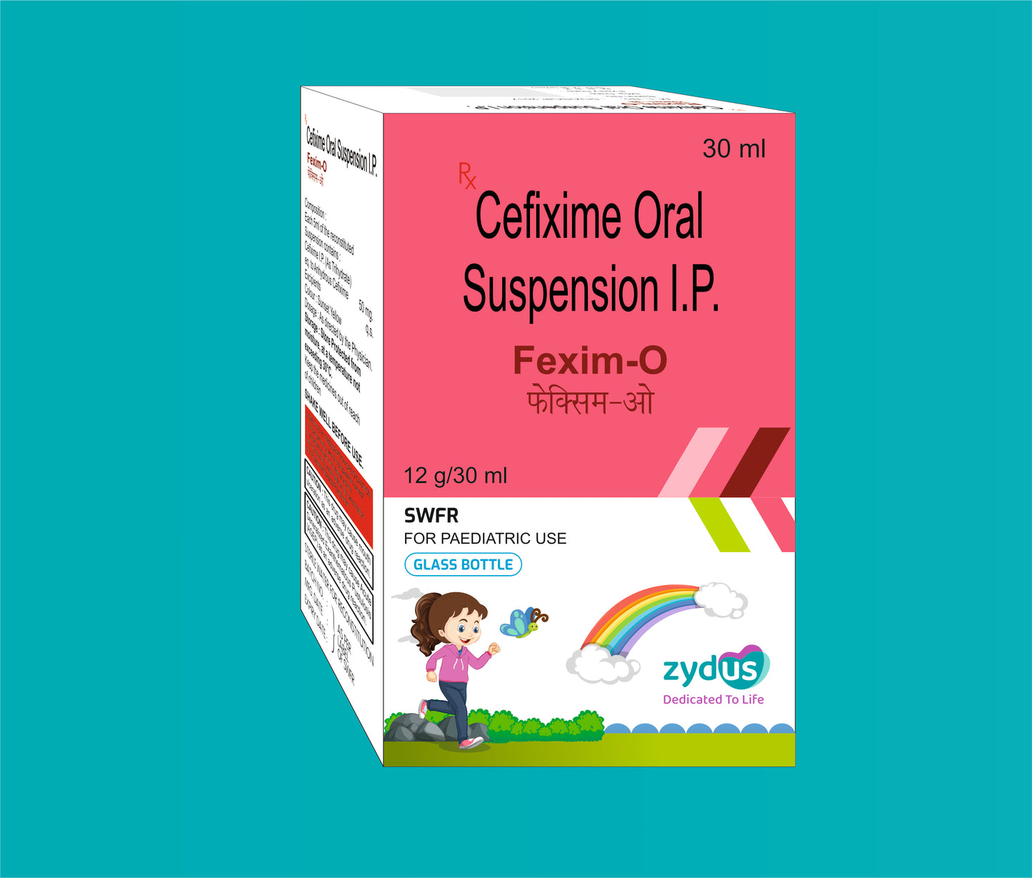 Fexim-O 50 Glass Bottle
with WFI (30 ml.) Cefixime 50 mg by Zydus