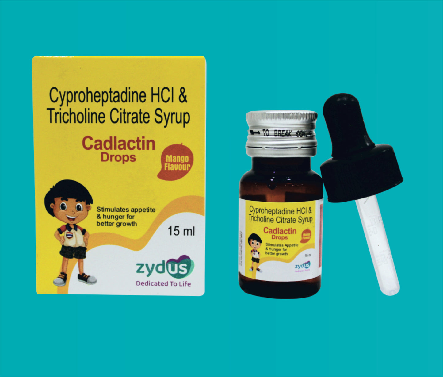 Cadlactin Drop (15 ml.) Cyproheptadine 1.5 mg + Tricholine Citrate 55 mg by Zydus