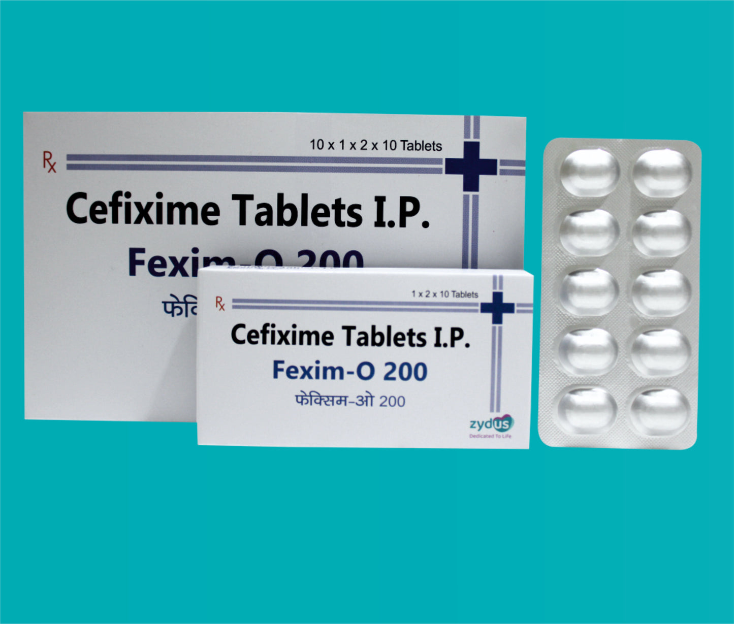 Fexim O 200mg Tablet with mono (10X1X2X10) Cefixime 200 mg by Zydus
