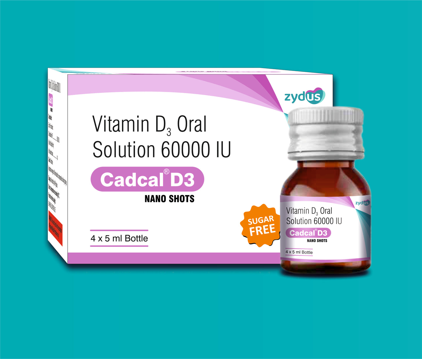 Cadcal D3 Nano (4x5ml) Vitamin D3 60,000 IU by Zydus