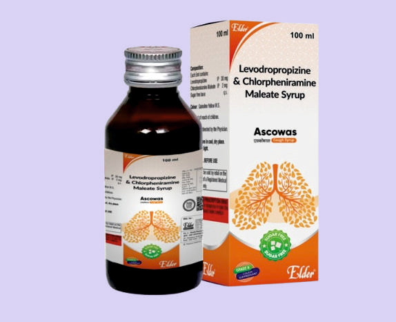 ASCOWAS SYP 100ML (Levodropropizin 30mg, Klorfeniramin 2mg) Elder üretimi