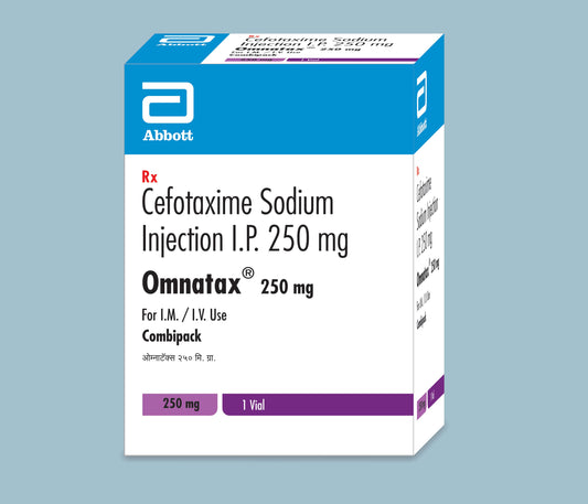 Omnatax 250 Enjeksiyon (Flakon+enjeksiyonluk su) (Sefotaksim Sodyum 250mg) Abbott