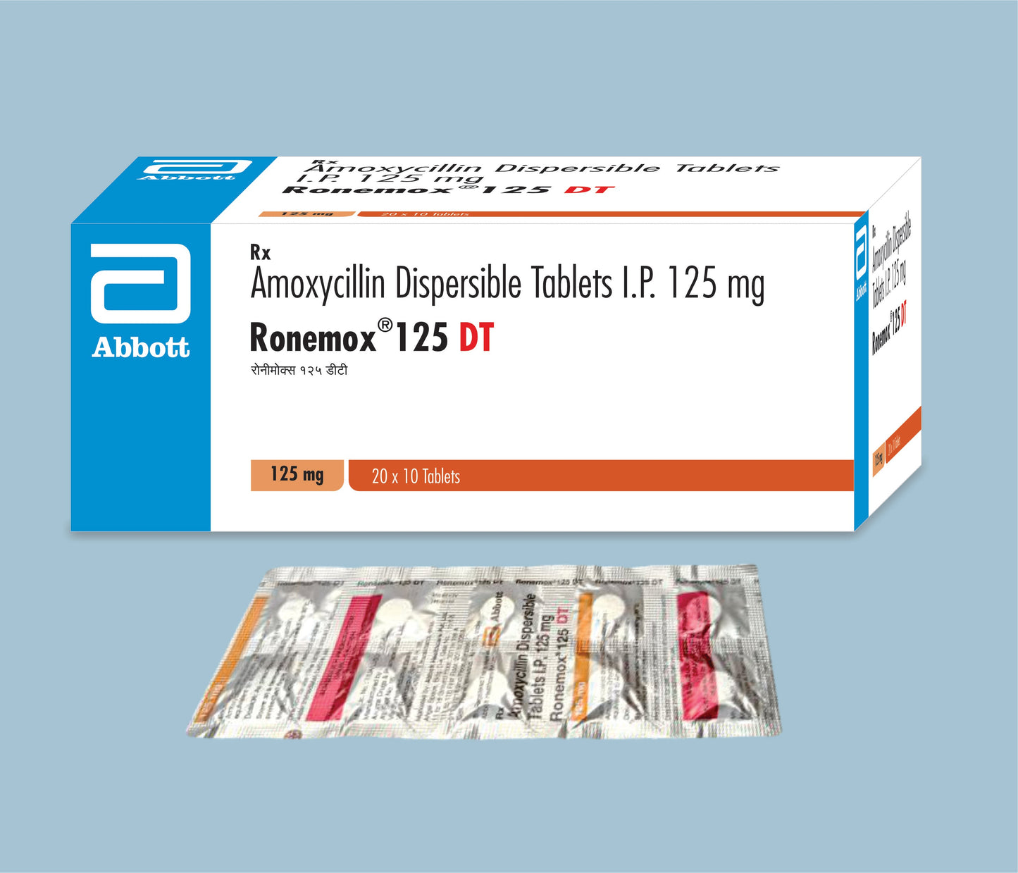 Ronemox 125 DT Tablets 10’s (10Tabs) (Amoxycillin Dispersible Tablets 125mg)  by Abbott