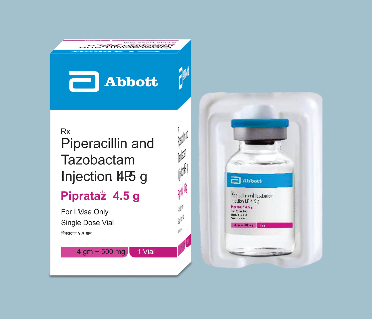 Piprataz 4.5g Injection (1 vial) (Piperacillin 4000mg & Tazobactam 500mg)  by Abbott