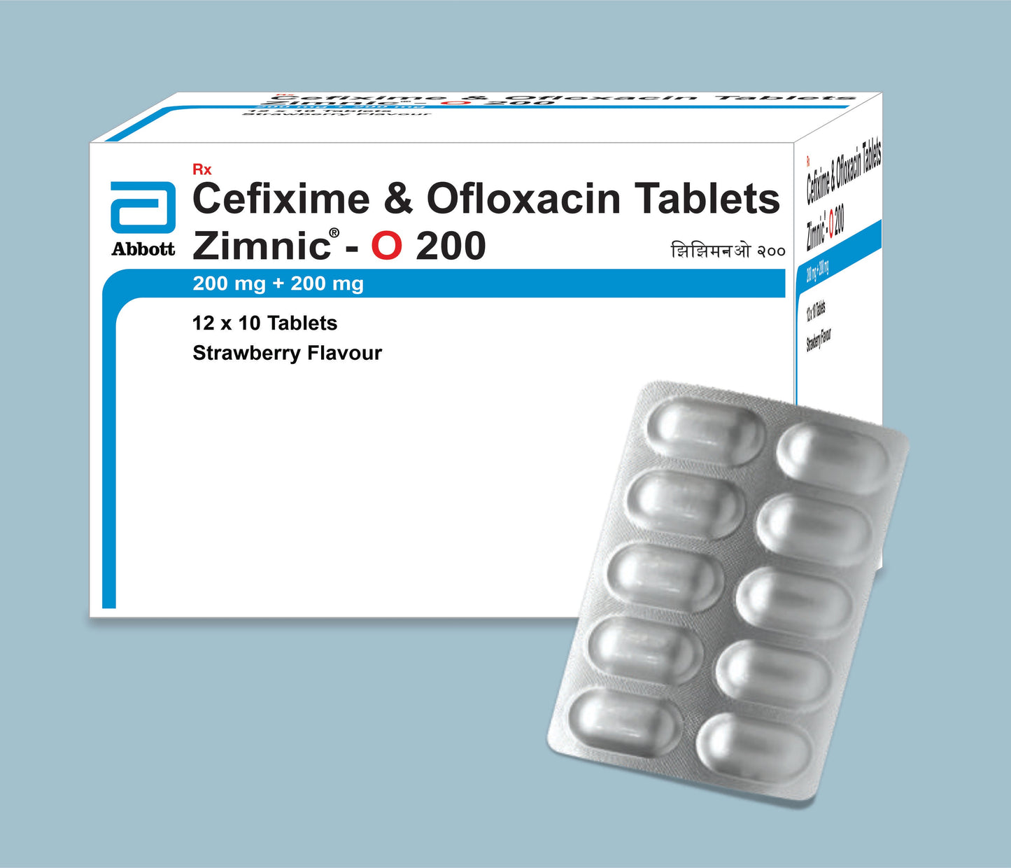 Zimnic - O 200 Tablets (10 Tabs) (Cefixime 200mg & Ofloxacin 200mg)  by Abbott