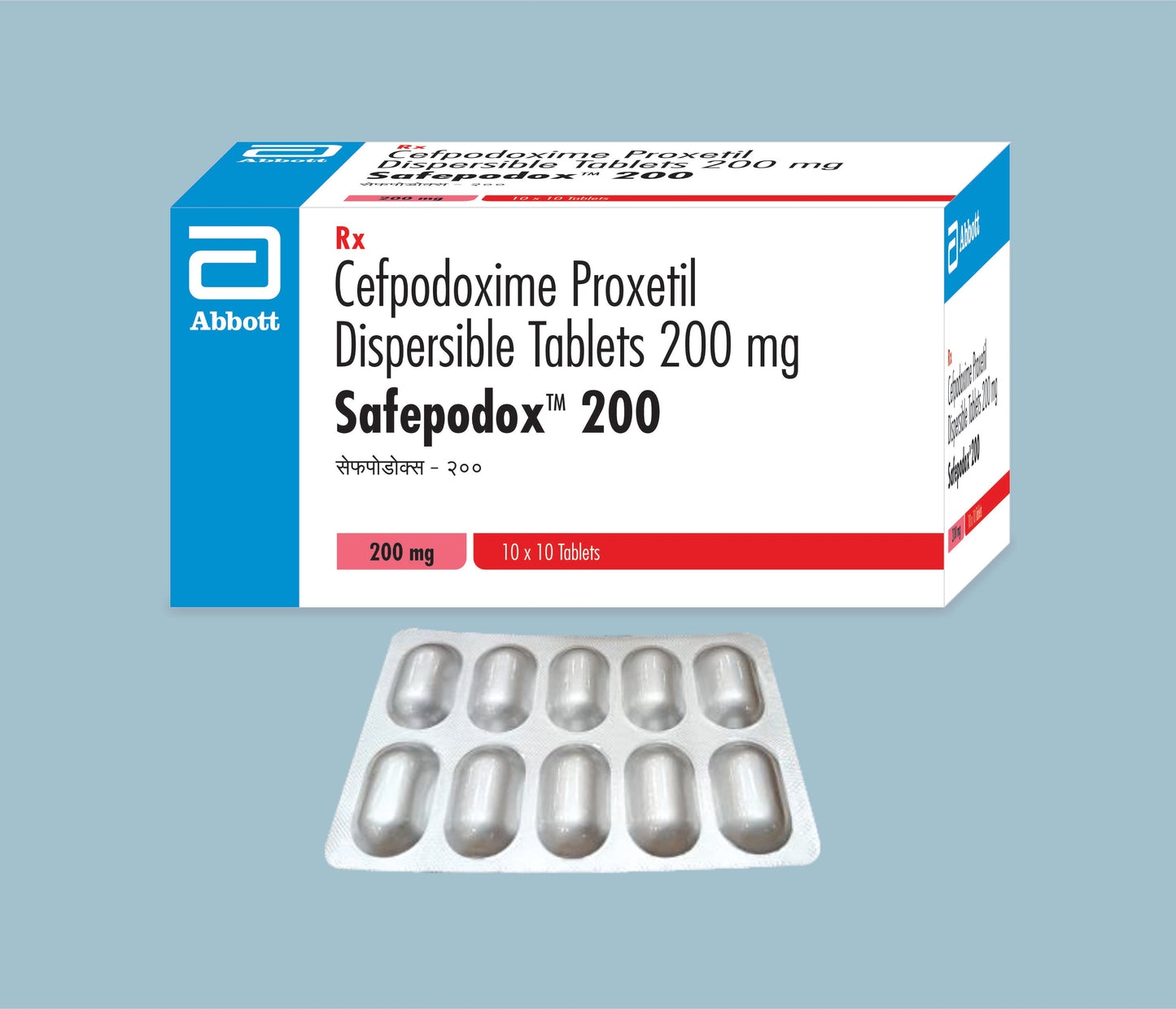 Safepodox 200mg Tablets (10 Tabs) (Cefpodoxim Proxetil Dispersible 200mg)  by Abbott