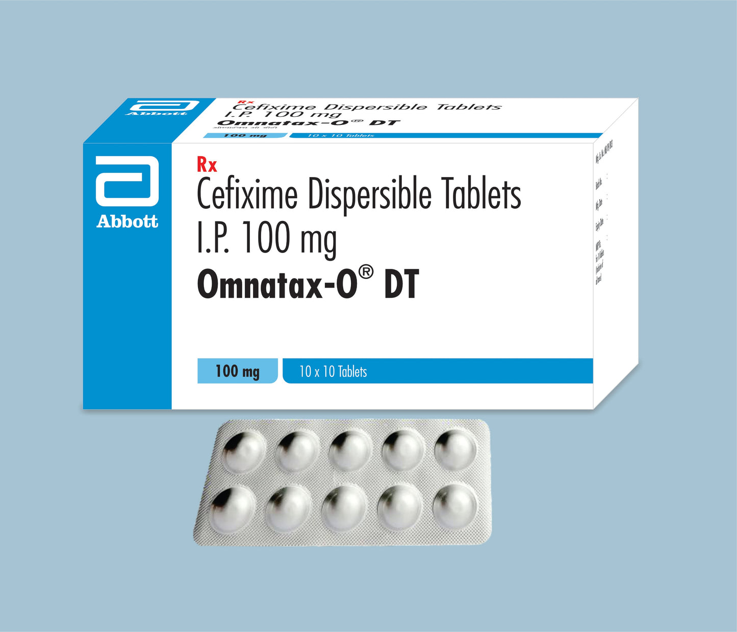Omnatax O 100 DT Tablets (10Tabs) (Cefixime Dispersible 100mg)  by Abbott