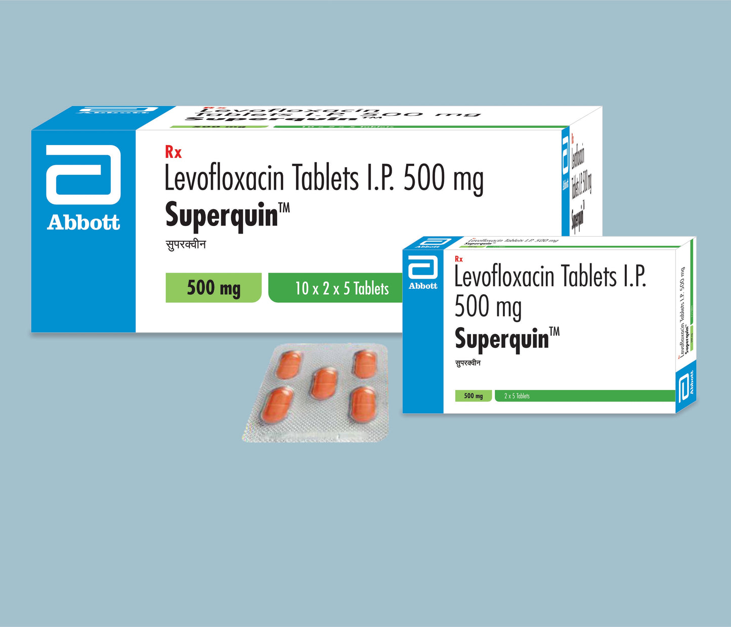 Superquin 500mg Tab (5 Tabs) (Levofloxacin 500mg Tablet)  by Abbott