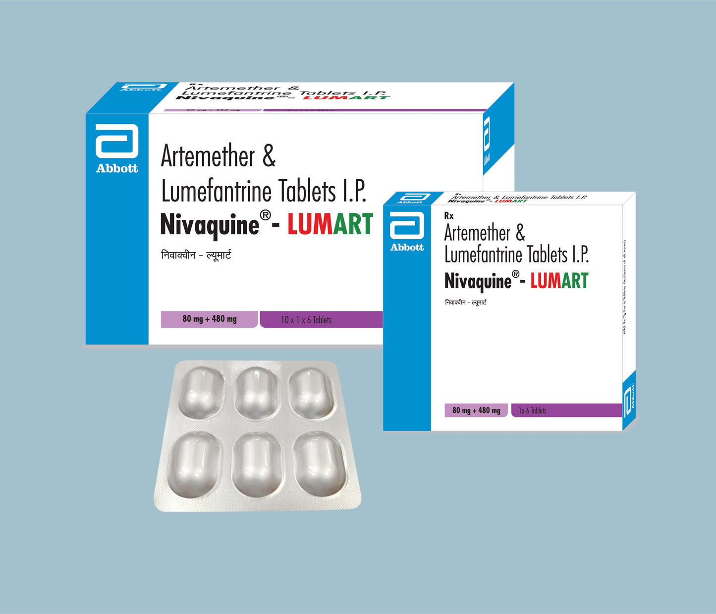 Nivaquine-Lumart Tablets (6 Tabs) (Artemether 80mg, Lumefantrine 480mg)  by Abbott