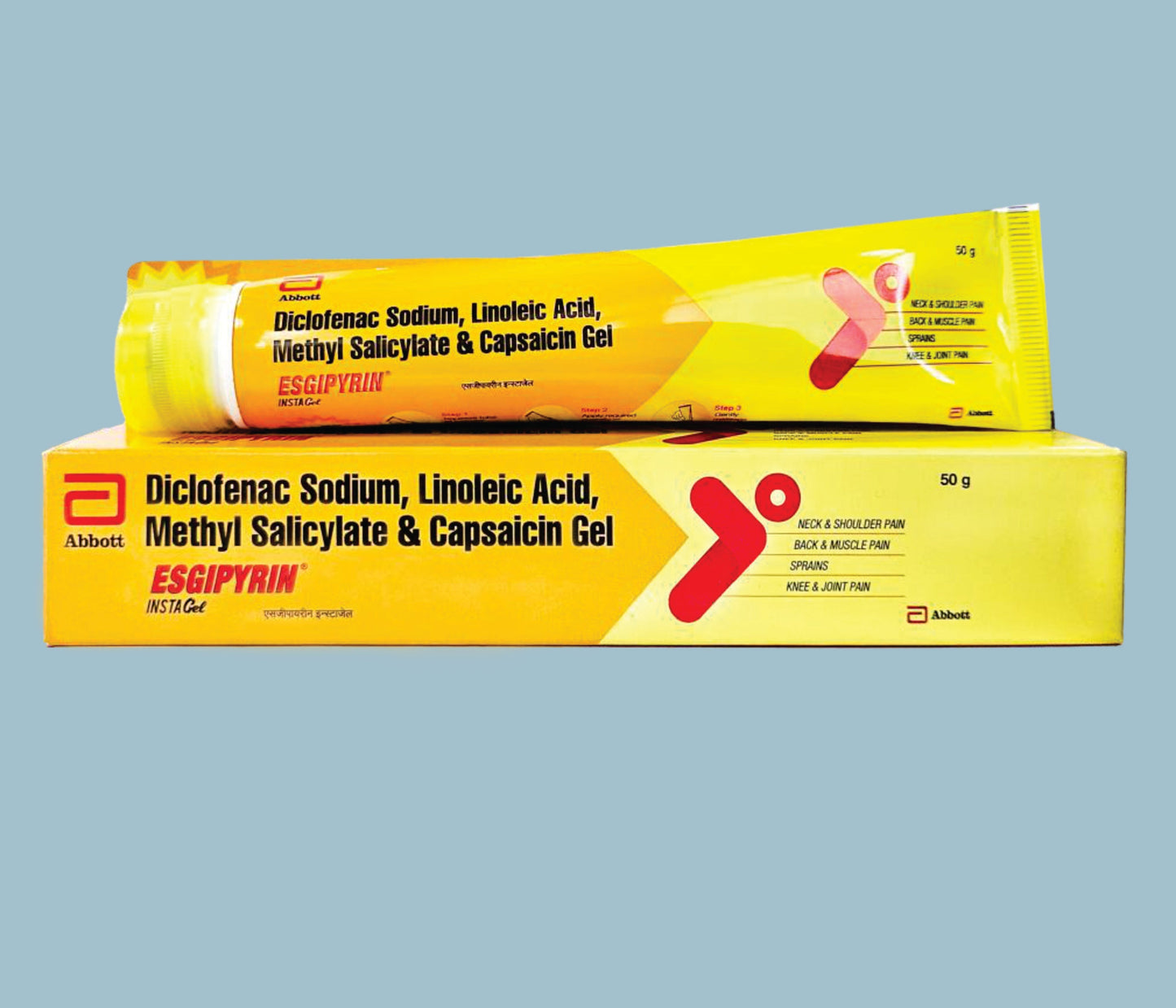 Esgipyrin Insta Jel 50g (50gm) (Diklofenak Sodyum %1.0 a/a, Linoleik Asit %3.0 a/a, Metil Salisilat %10.0 a/a, Kapsaisin %0.025 a/a) Abbott tarafından