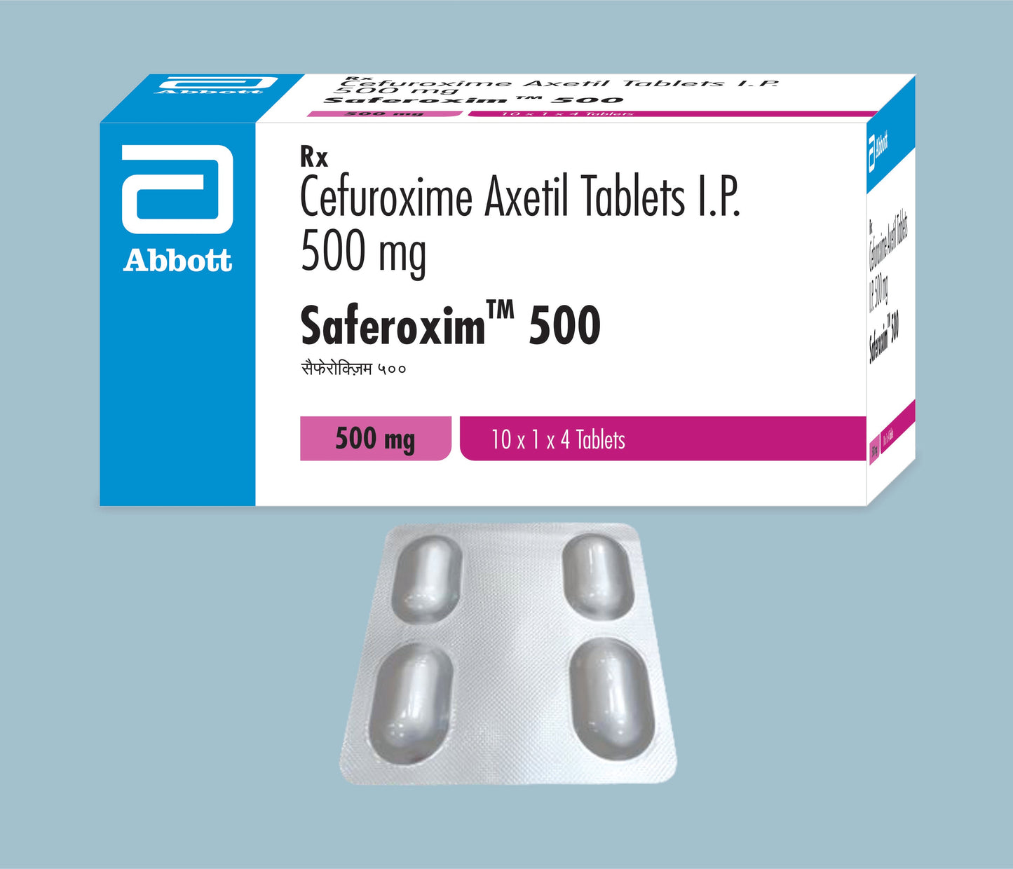 Saferoxim 500 Tablets (4 Tabs) (Cefuroxim Axetil 500mg)  by Abbott