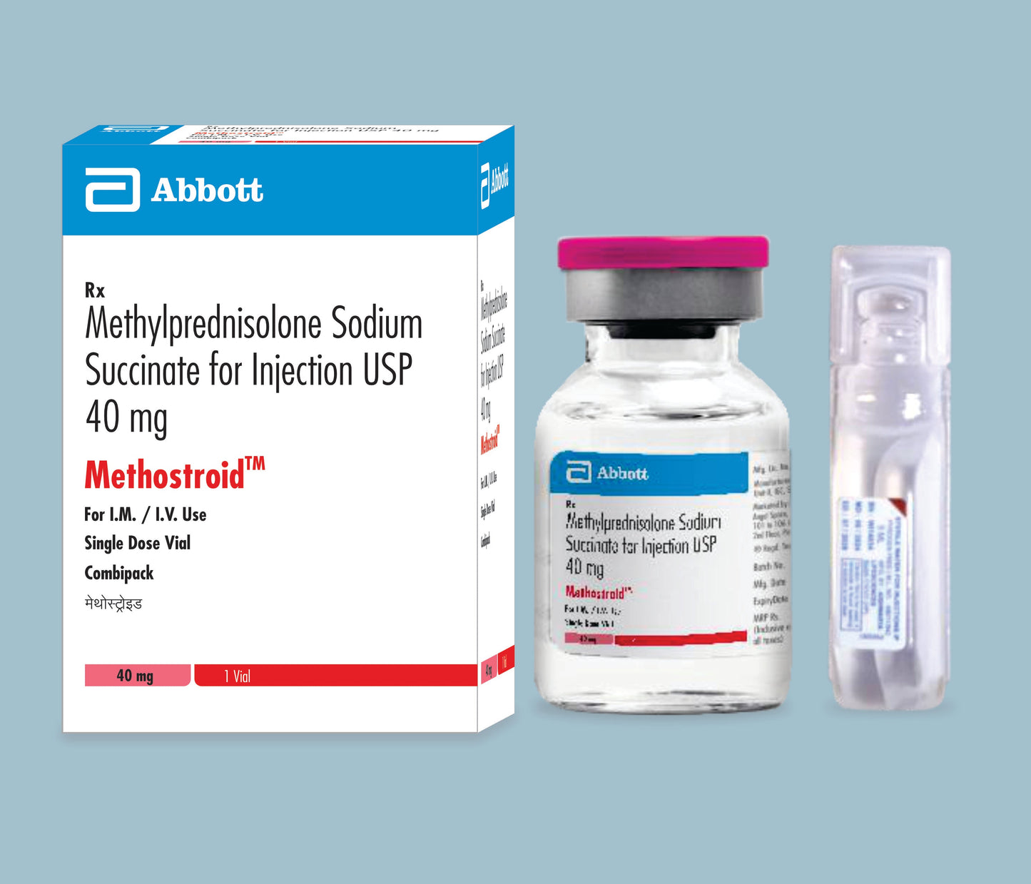 Methostroid Injection (1 Vial) (Methylprednisolone Sodium Succinate 40mg)  by Abbott