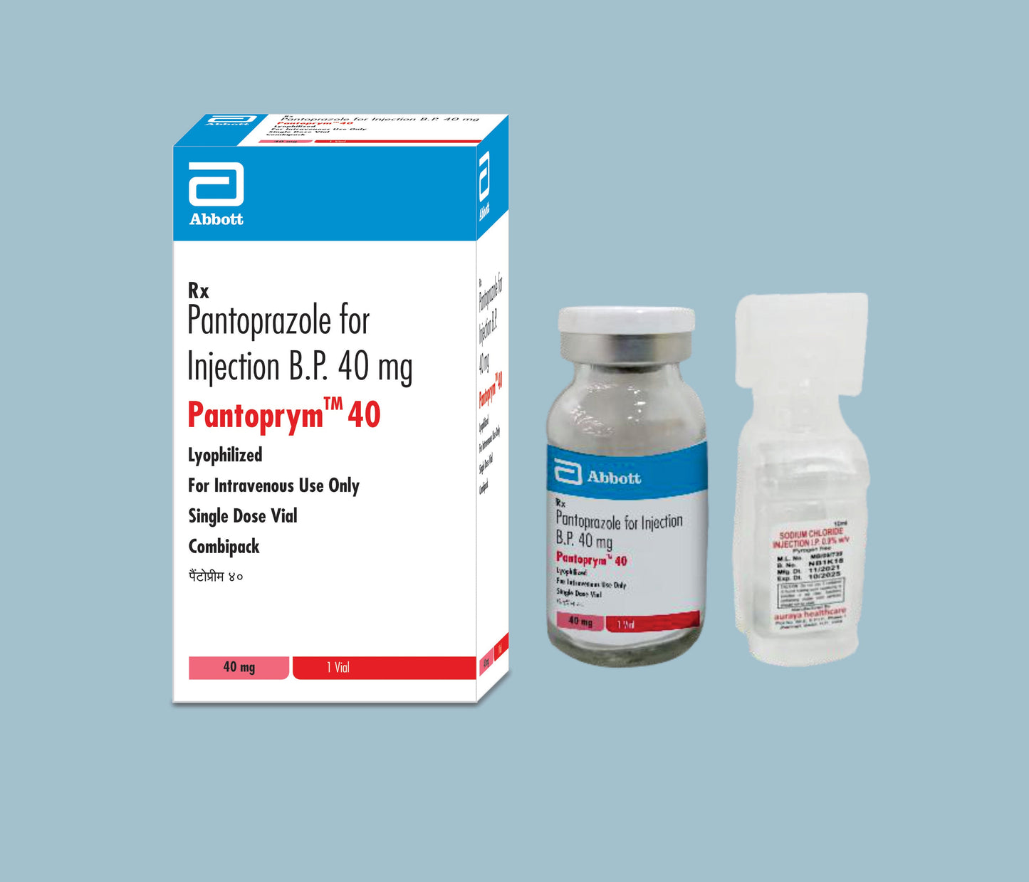 Pantoprym 40 Injection (1 vial) (Pantoprazole 40mg)  by Abbott