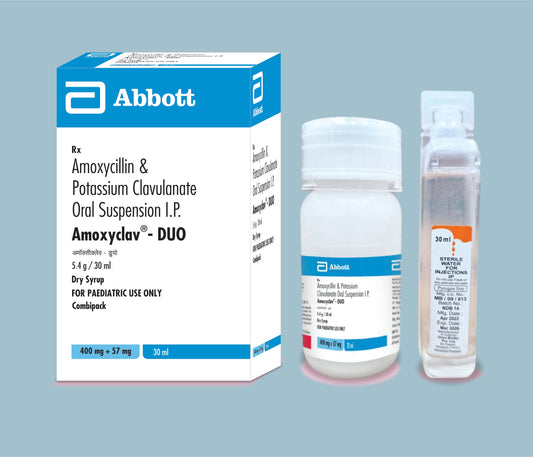Amoxyclav Duo Kuru Şurup (30 ml) (Amoksisilin 400mg ve Potasyum Klavulanat Oral Süspansiyon 57mg) Abbott tarafından