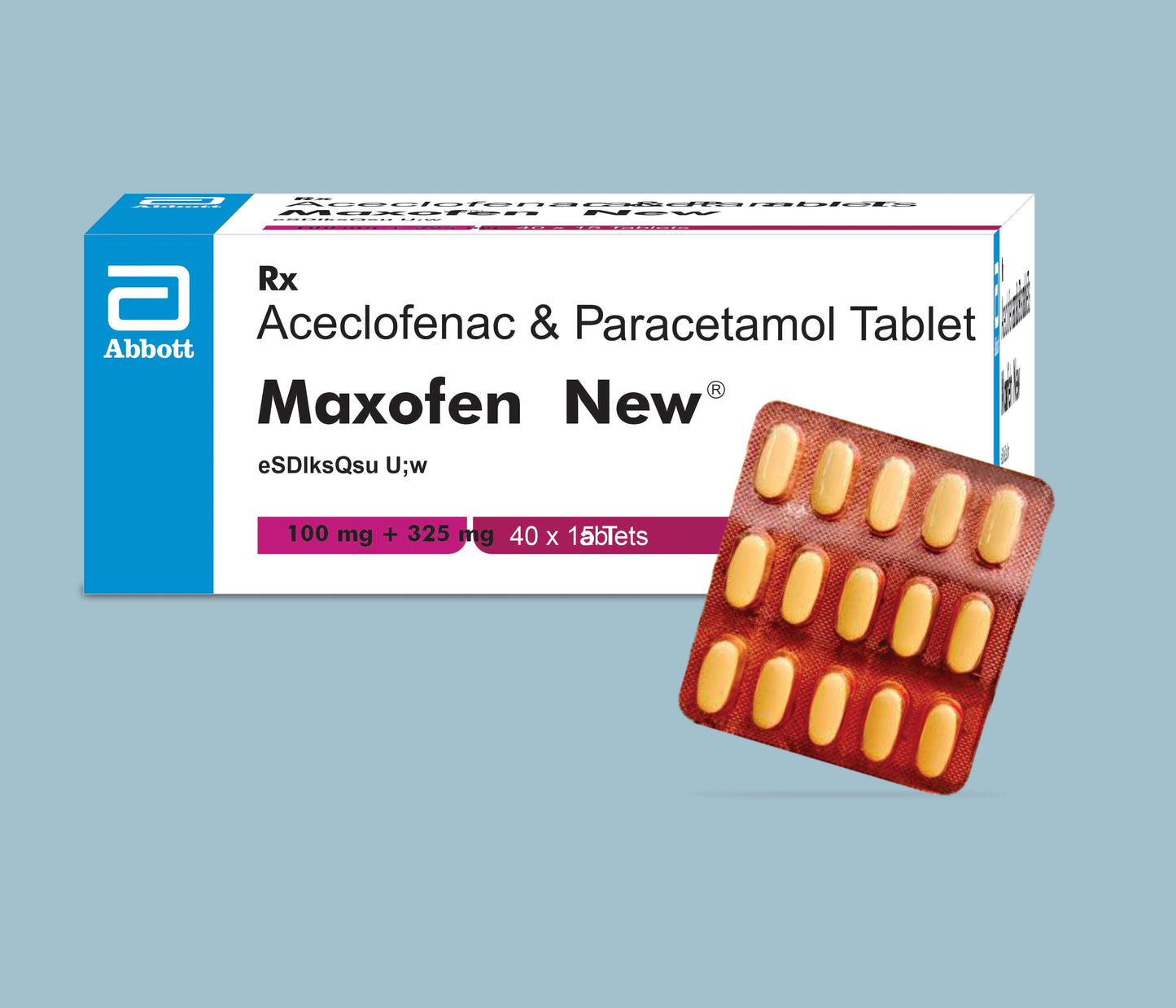 Maxofen New Tablets (15 Tabs) (Aceclofenac 100mg & Paracetamol 325mg)  by Abbott