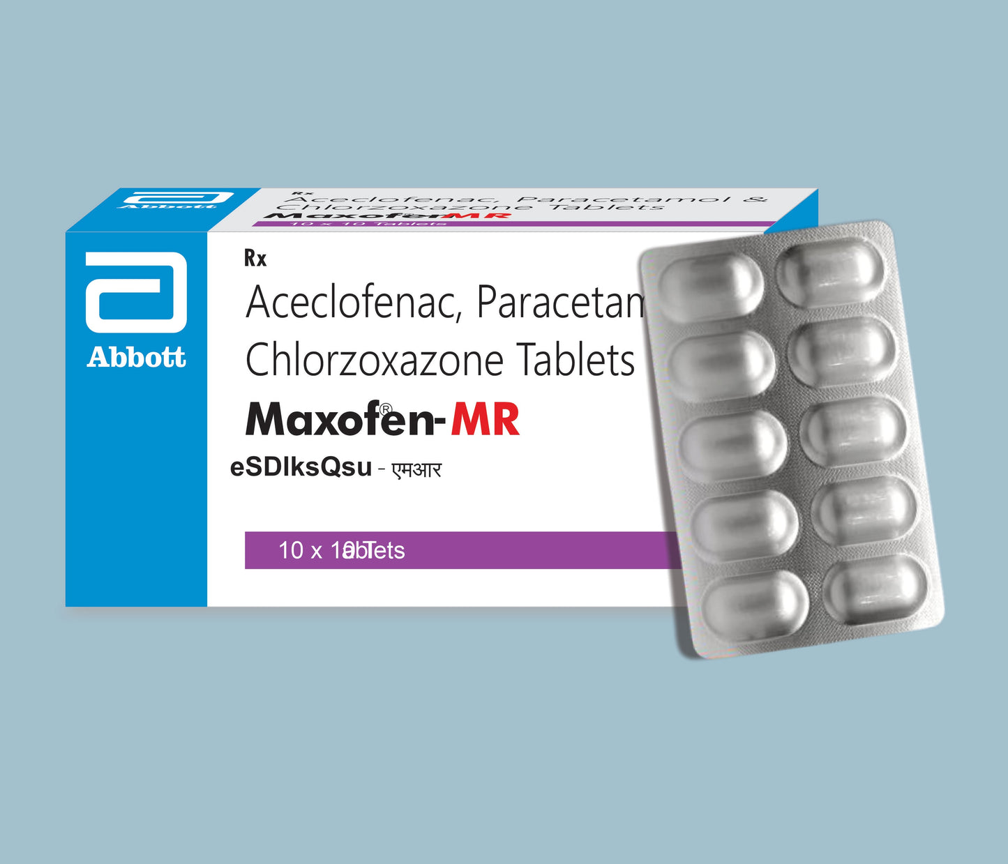 Maxofen - MR Tablets (10 Tabs) (Aceclofenac 100mg, Paracetamol 325mg & Chlorzoxazone 250mg)  by Abbott