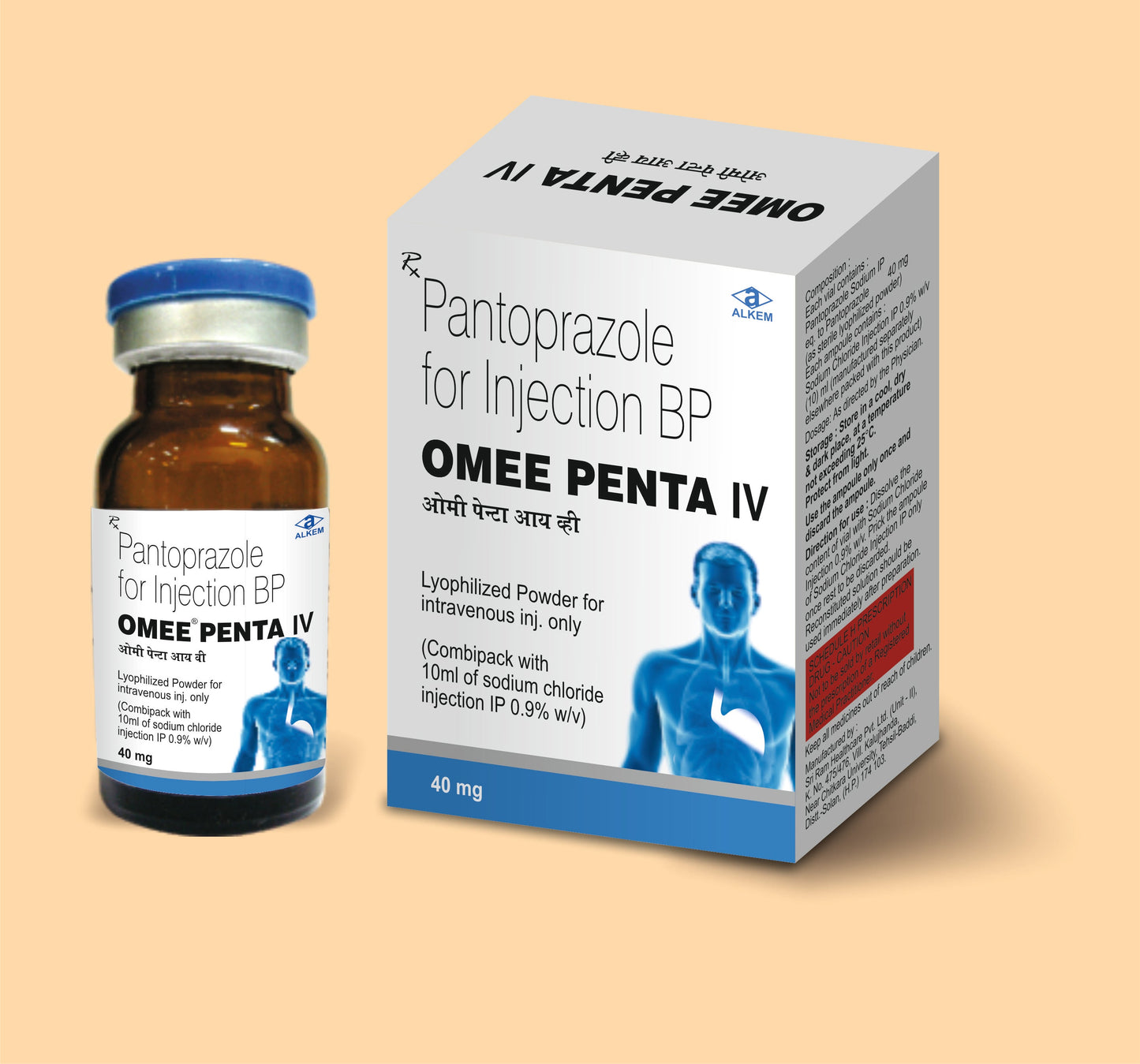 OMEE PENTA IV (VIAL) (Vial  Pantoprazole 40 mg by Alkem