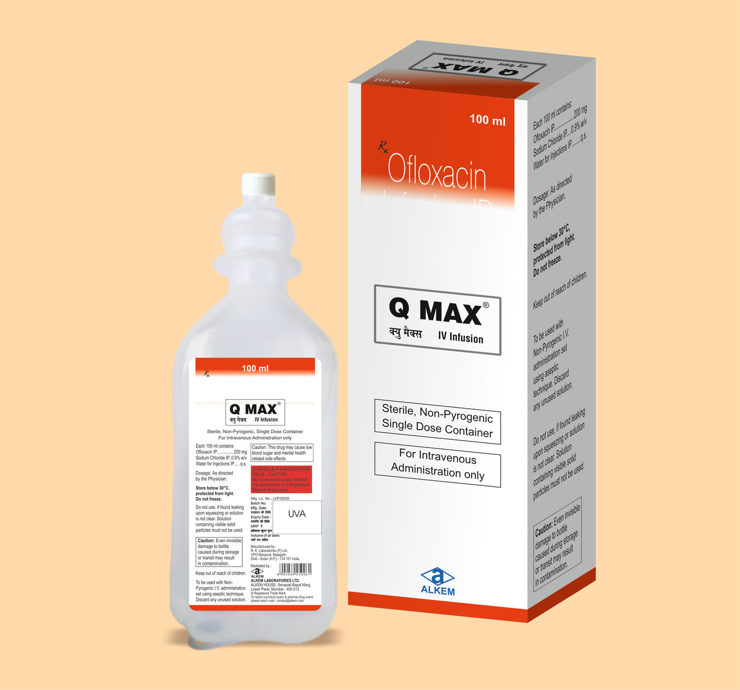 QMAX IV INJECTION (100ML) (100 ml  Ofloxacin 200 mg by Alkem