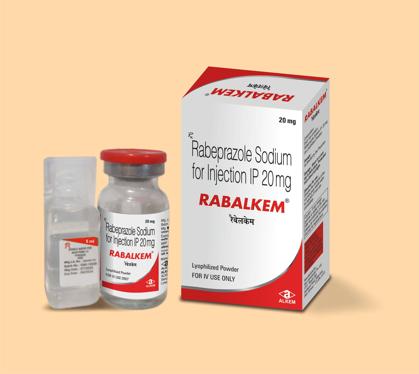 RABALKEM INJECTION (20MG) VIAL (Vial  Rabeprazole Sodium 20 mg by Alkem