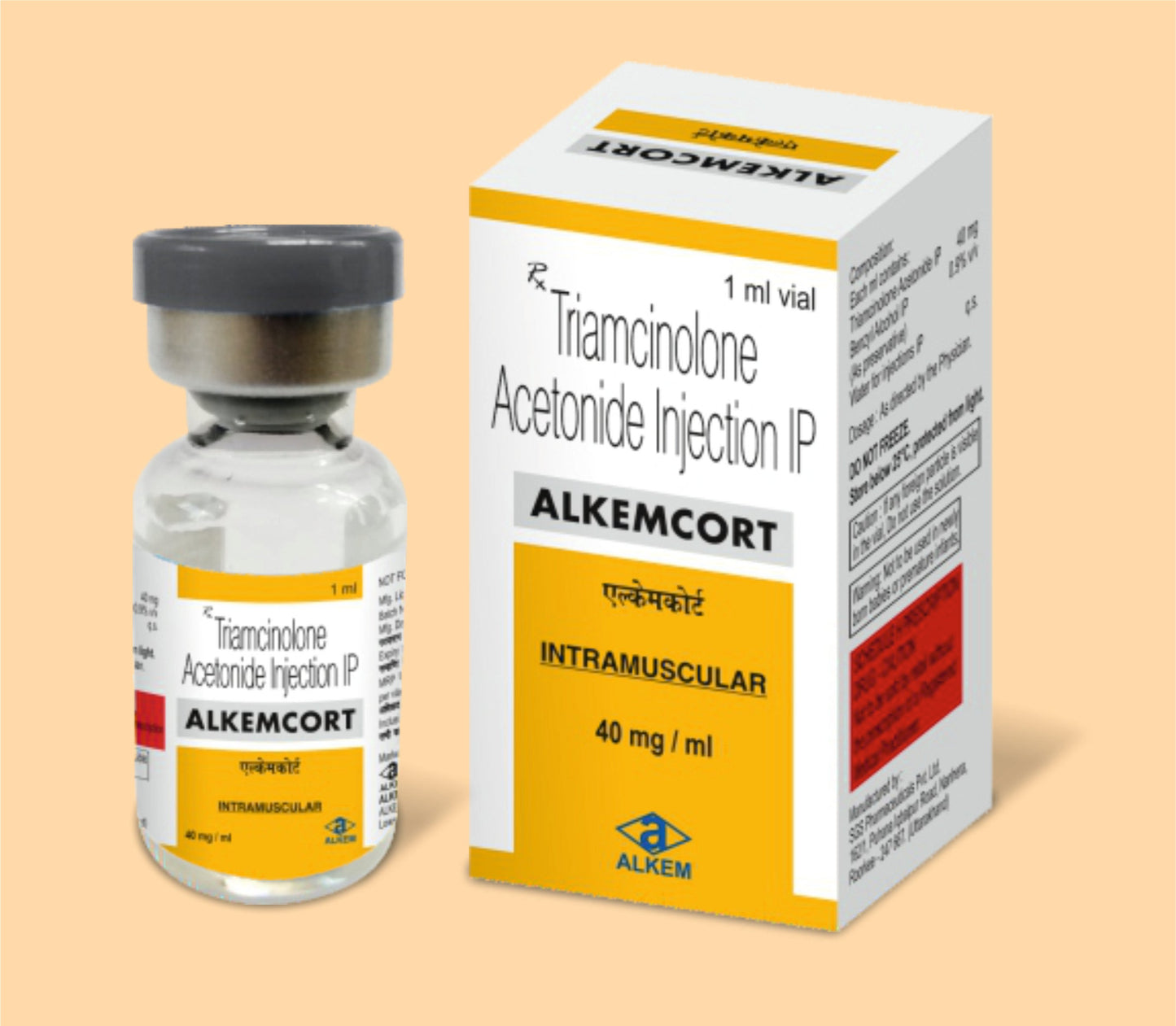 ALKEMCORT (1ML) VIAL (1ml Amp  Triamcinolone Acetonide 40 mg by Alkem