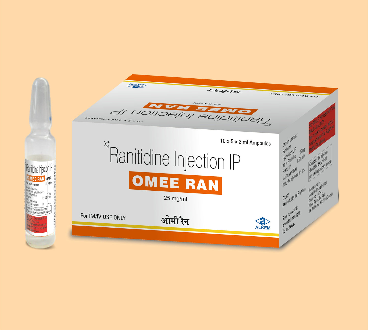 OMEE RAN (2ML) (2 ml Amp  Ranitidine 25 mg by Alkem