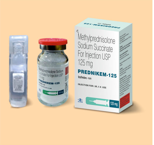 PREDNIKEM 125 (قارورة) (قارورة ميثيل بريدنيزولون 125 مجم من ألكيم)