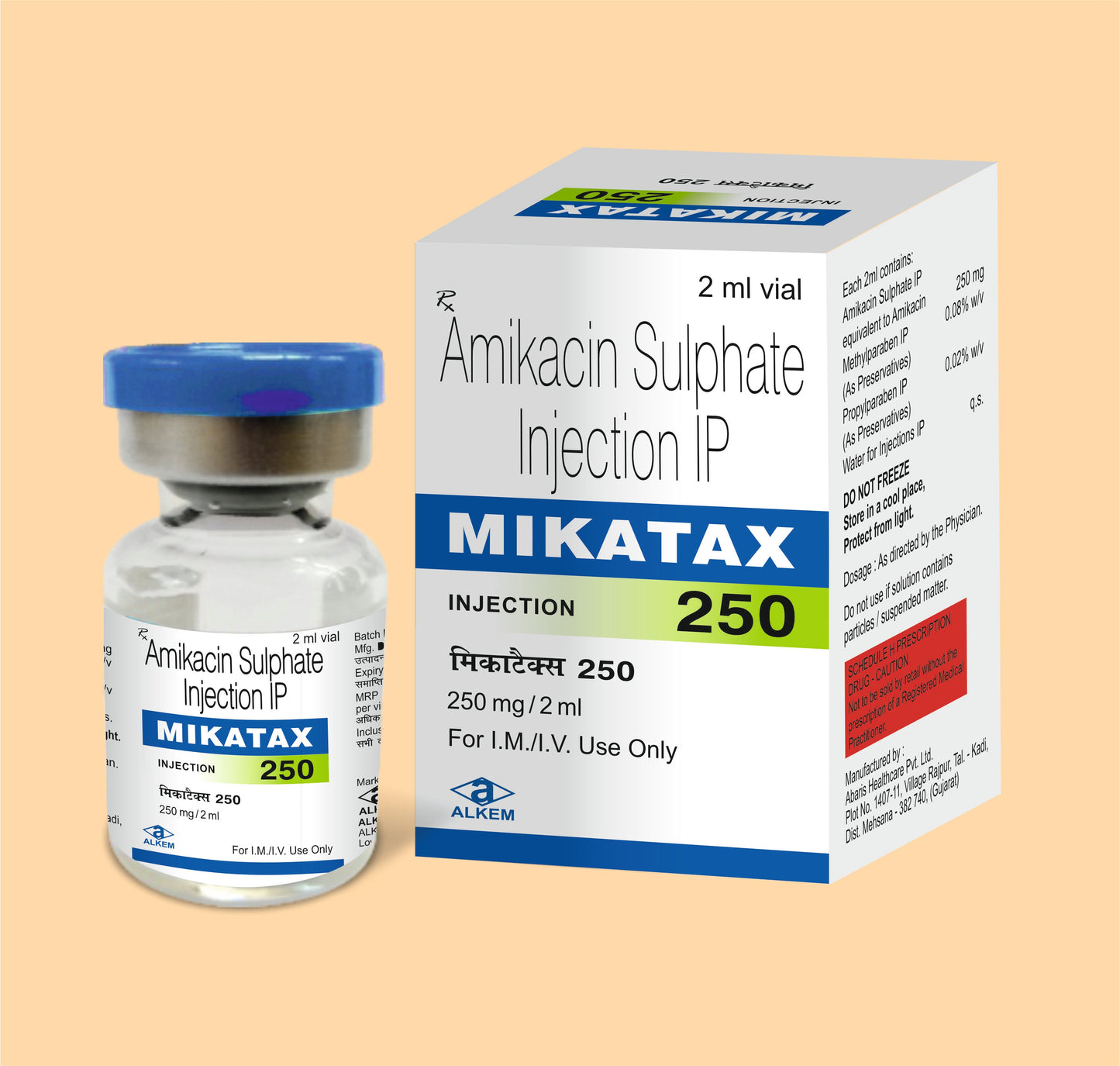 MIKATAX 250 (2ML VIAL) (2ml  Amikacin 250 mg by Alkem