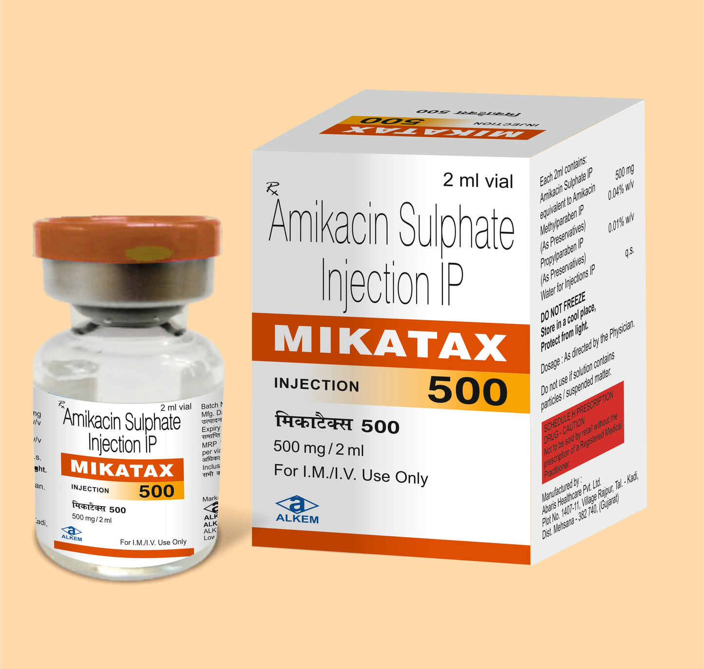 MIKATAX 500 (2ML VIAL) (2ml  Amikacin 500 mg by Alkem